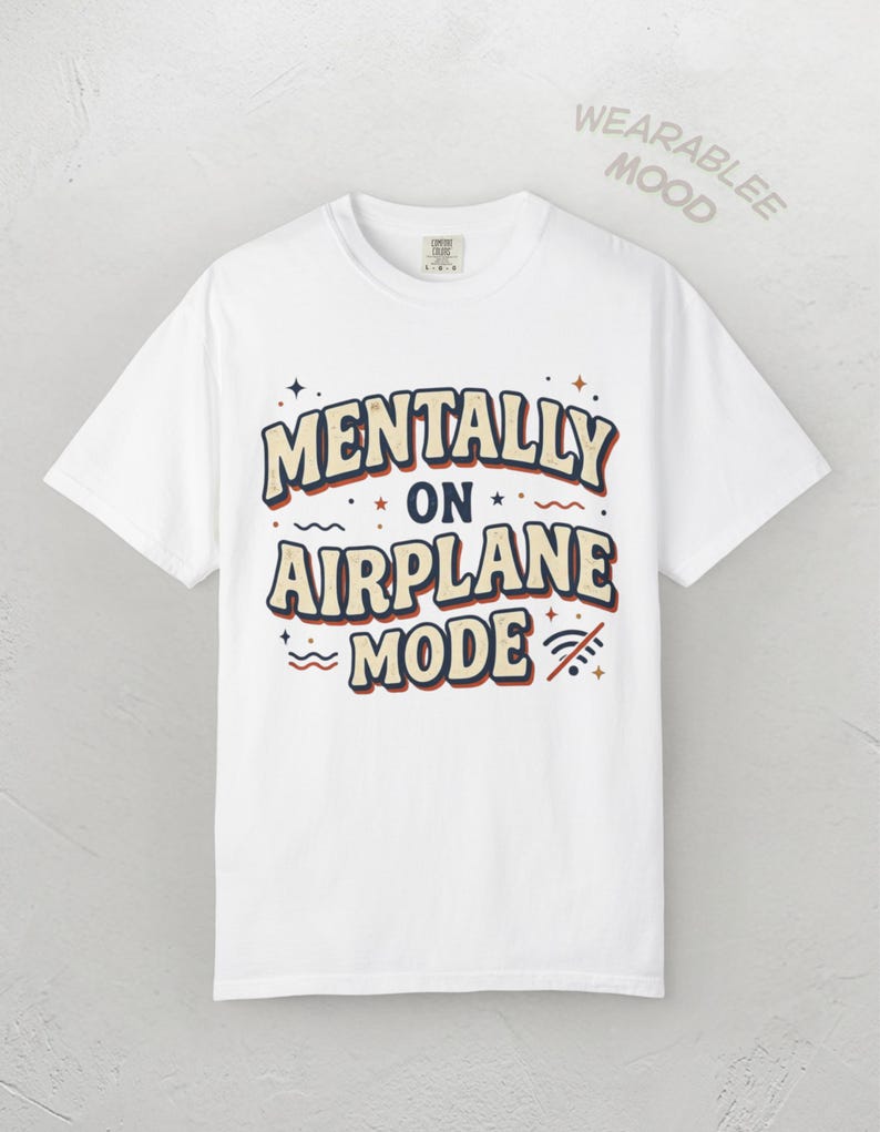 Mentally On Airplane Mode Retro Graphic Tee – Sarcastic Vacation Shirt image 1