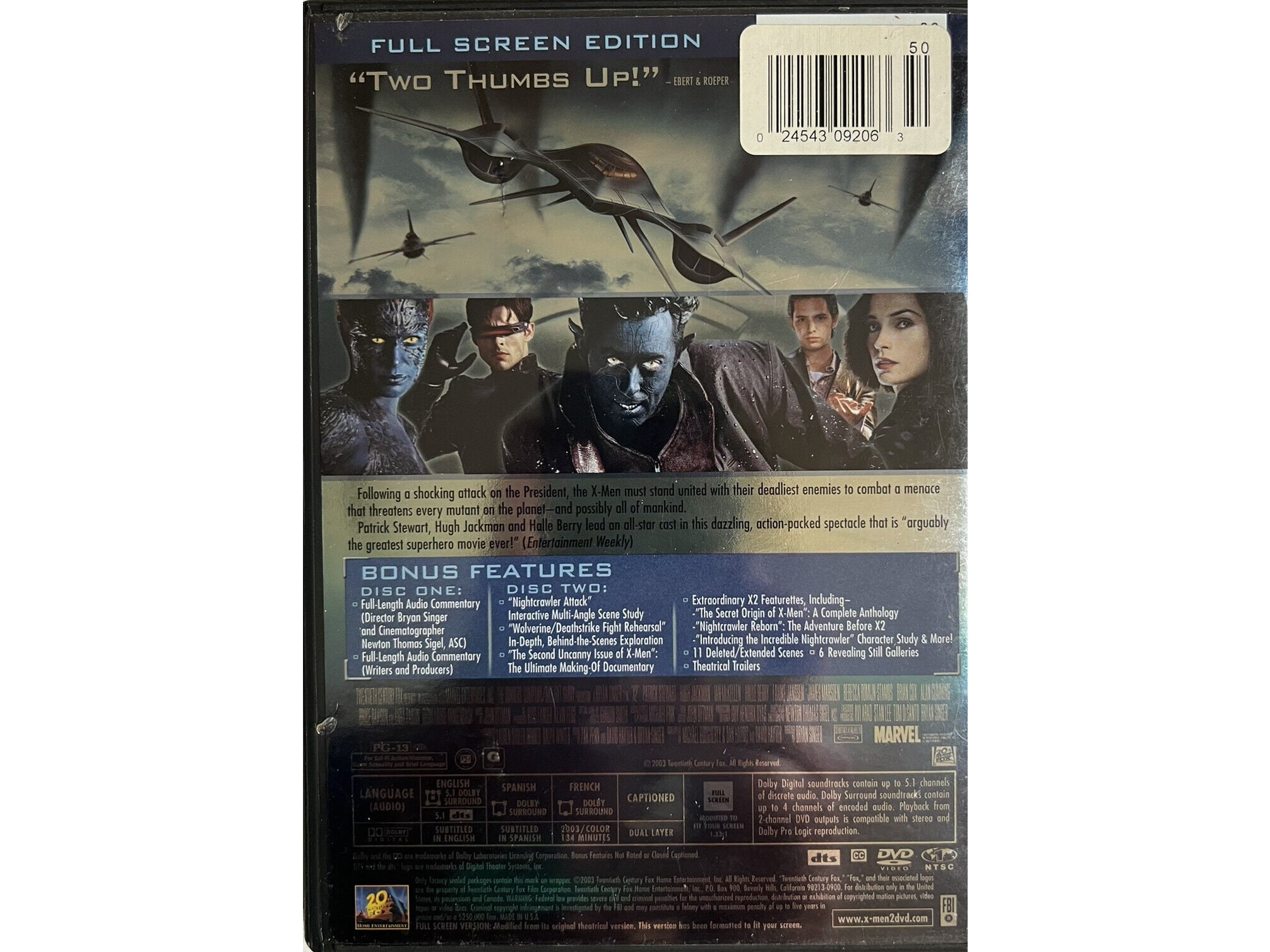 X2: X-men United (DVD, 2003, Full Screen) - Etsy