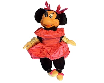 VTG Disney Minnie Mouse Plush Applause Pink Dress Stuffed Animal Toy 10”