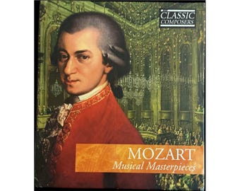 Obras maestras musicales de Mozart, compositores clásicos, CD y folleto (usado)