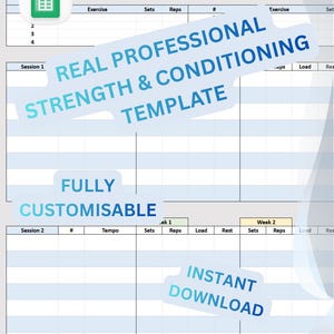 Professioneller Kraft- & Konditionsplan | Google Sheets Workout Tracker (Instant Download)