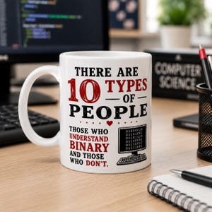 Binary Code Coffee Mug, Funny Programmer Mug, Computer Science Gift, Coding Coffee Mug, Geek Gift, IT Professional Mug