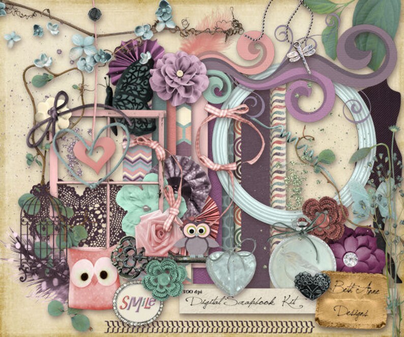 Instant Download Digital Scrapbook Kit Embellishments & - Etsy