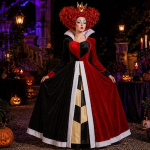 alice in wonderland red and black dress Hot topic Disney Alice In Wonderland Queen Of Hearts Dress Medium Black Red
