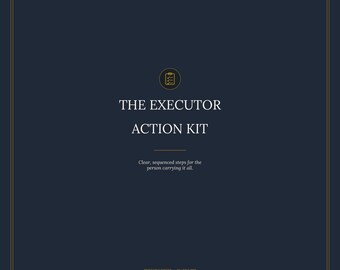 Kit de acción para albaceas / Planificador y lista de verificación para albaceas / Organizador de sucesiones (PDF imprimible y rellenable)