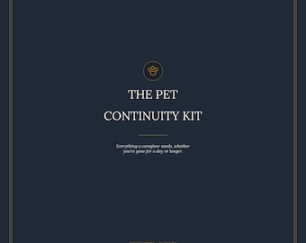 Kit de continuidad para mascotas / Instrucciones para el cuidador de mascotas y carpeta de cuidados / Descarga digital en PDF rellenable e imprimible