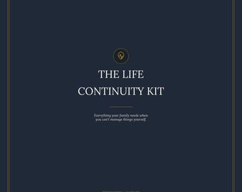 Kit de Continuidad de Vida / Planificador de Emergencias Familiares y Organizador Patrimonial / Descarga Digital en PDF Imprimible y Rellenable