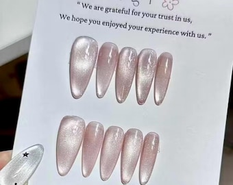 Luxury White 3D Flower Press On Nails, Long Stiletto Chrome Nails, Handmade Glue On Nails, Bridal Wedding Nails, Reusable False Nails