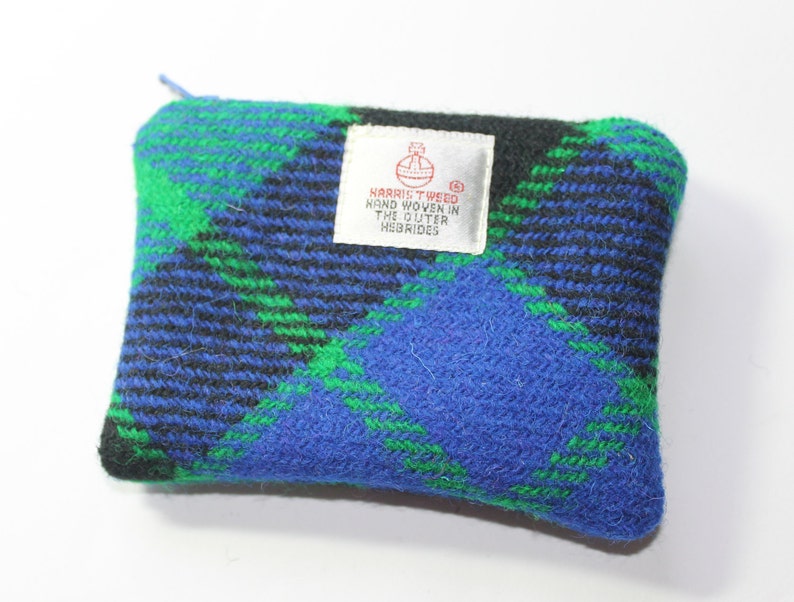 greenblueblack Mackay Tartan change purse coin purse HARRIS TWEED purse