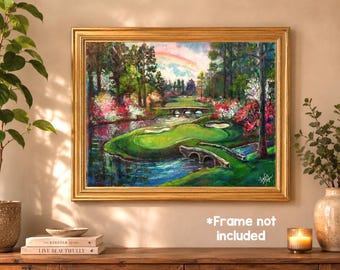 Amen Corner Inspired ORIGINAL Acrylic Golf Landscape Painting  “God is in the Greens.”