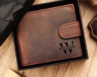 Gravierte echte schwarze Leder Brieftasche, bringen Geschenk Box Brieftasche, Groomsmen Brieftasche, benutzerdefinierte Brieftasche, Freund Geschenk für Männer, Vatertagsgeschenk für ihn