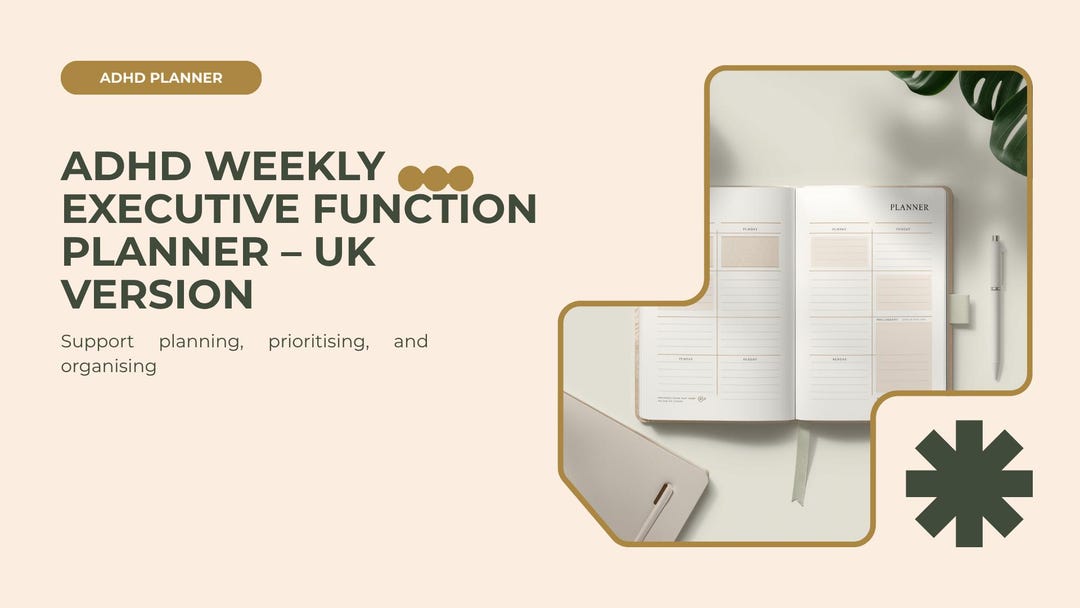 ADHD Weekly Executive Function Planner Friendly Weekly Planning ...