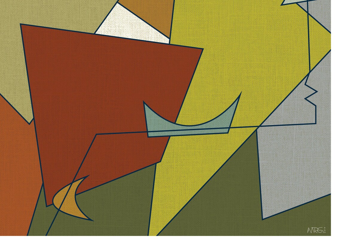 Mid Century Modern Style Art Prints 24x18 Modern Etsy