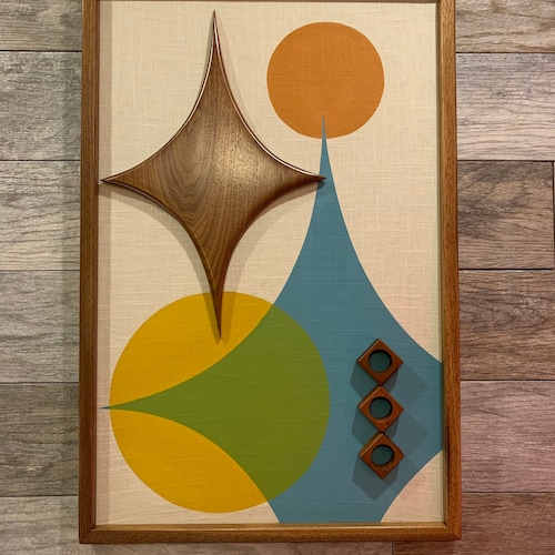 Mid Century Modern Abstract Wall Art Geometric Abstract | Etsy