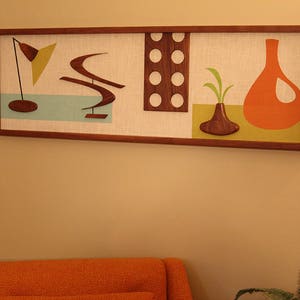 Mid Century Modern Wall Art Witco Inspired The Bradley 50x17 Modern Retrograde image 4