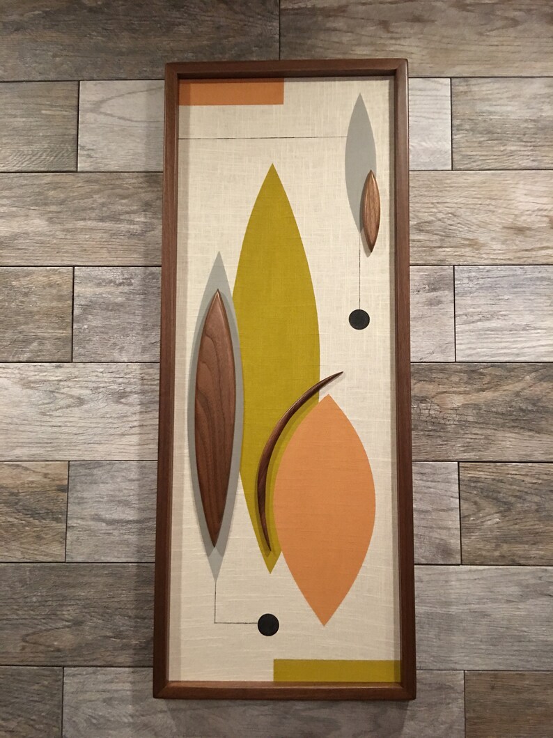 Mid Century Modern Wood Wall Art Witco Inspired Madmen Etsy