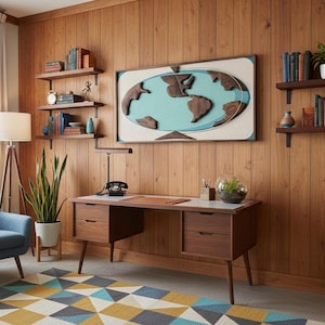 Mid Century Modern Wall Art | Witco Inspired  -  The Terra (50x24”) | Modern Retrograde
