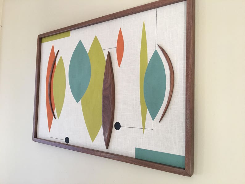 Mid Century Modern Wood Wall Art Witco Inspired Madmen Etsy