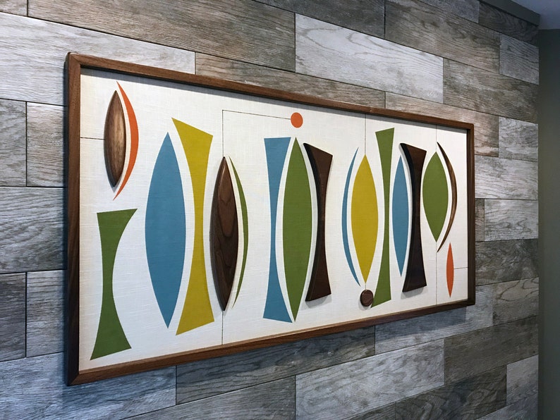 Mid Century Modern Wall Art Witco Inspired The Harper 50x24 Modern Retrograde image 5