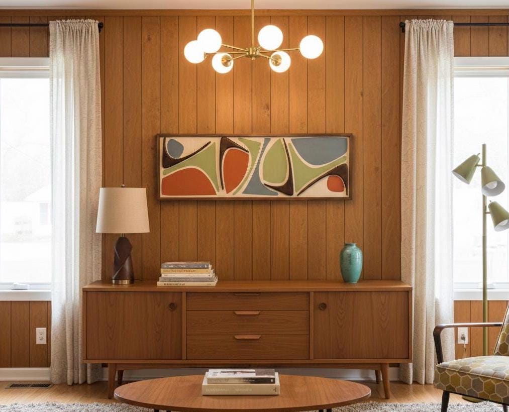 Mid Century Modern Wall Art | Witco Inspired - the Laurie 50x17