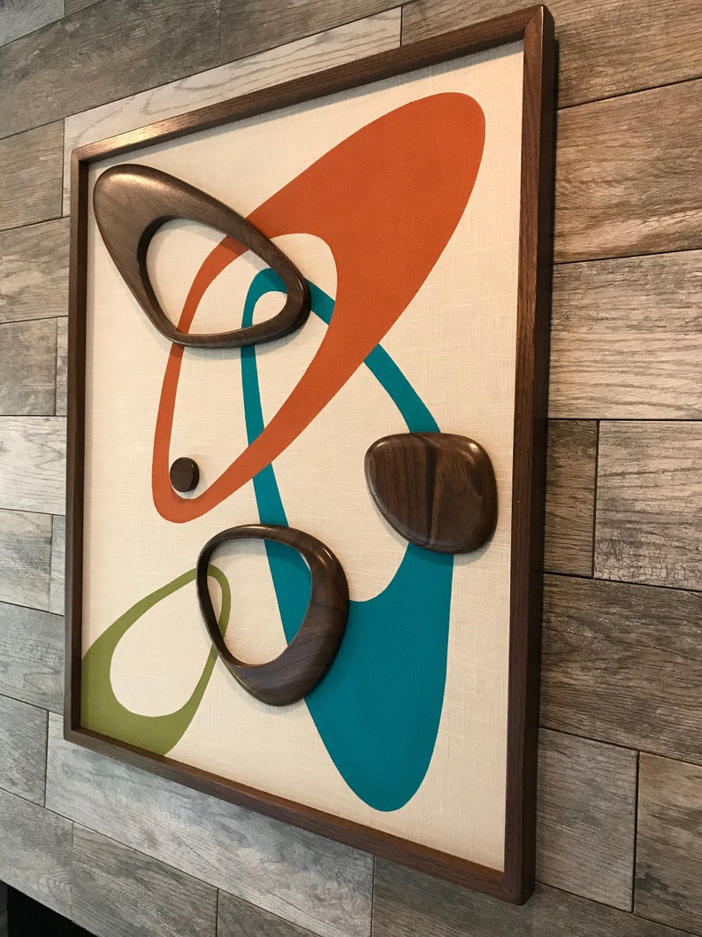 Mid Century Modern Wood Wall Art Witco Inspired Madmen Etsy