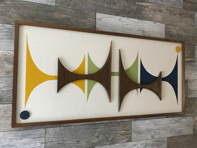 Mid Century Modern Wood Wall Art Witco Inspired Madmen Etsy