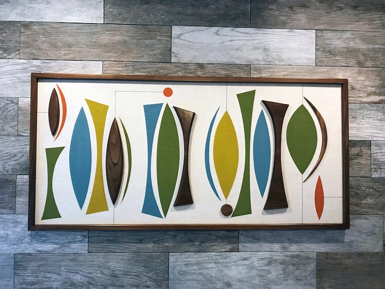 Mid Century Modern Wall Art Witco Inspired The Harper 50x24 Modern Retrograde image 2