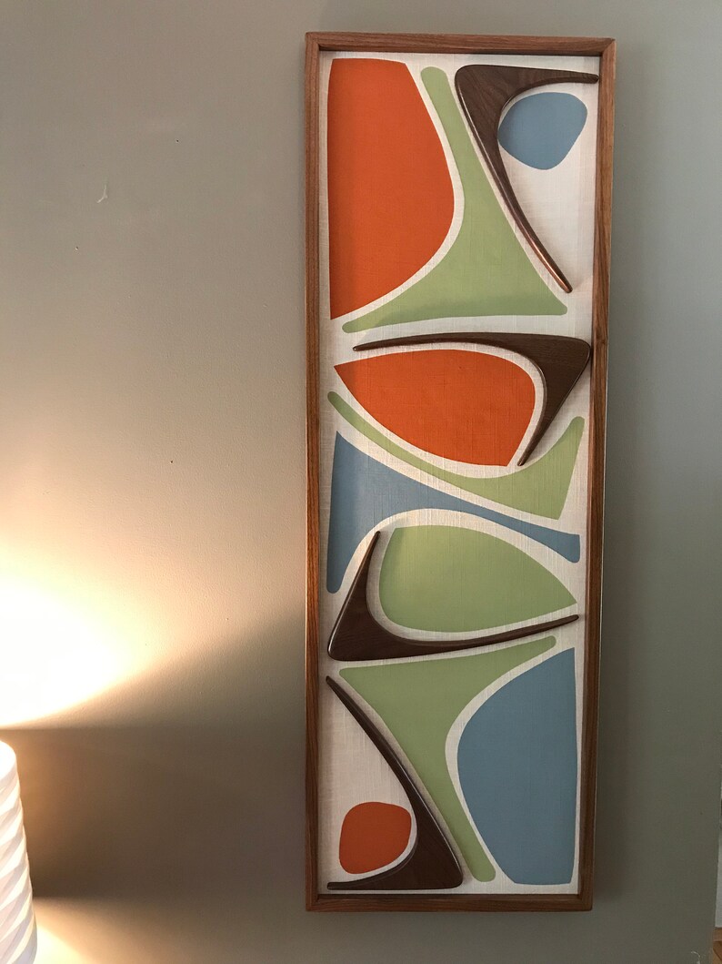 Mid Century Modern Wood Wall Art Witco Inspired Madmen Etsy