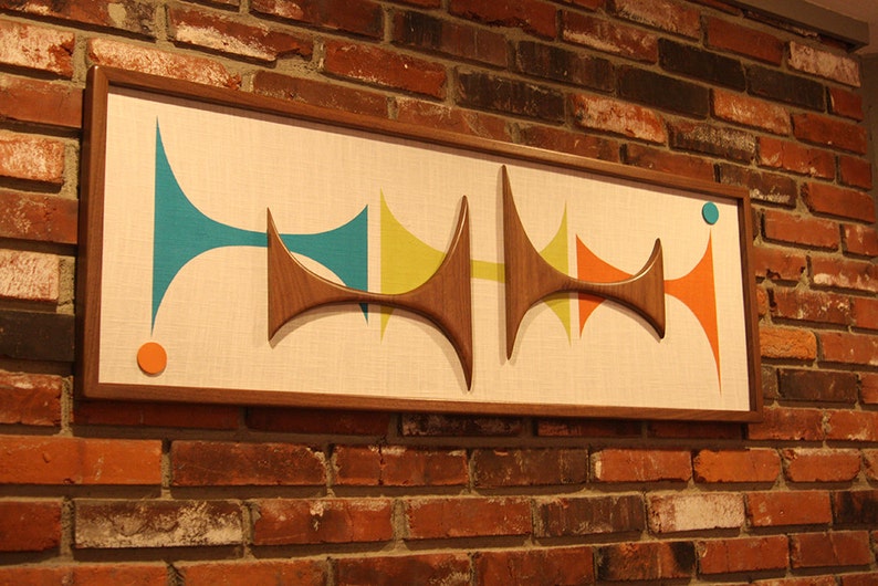 Mid Century Modern Wall Art Witco Inspired The London 46x16 Modern Retrograde image 3