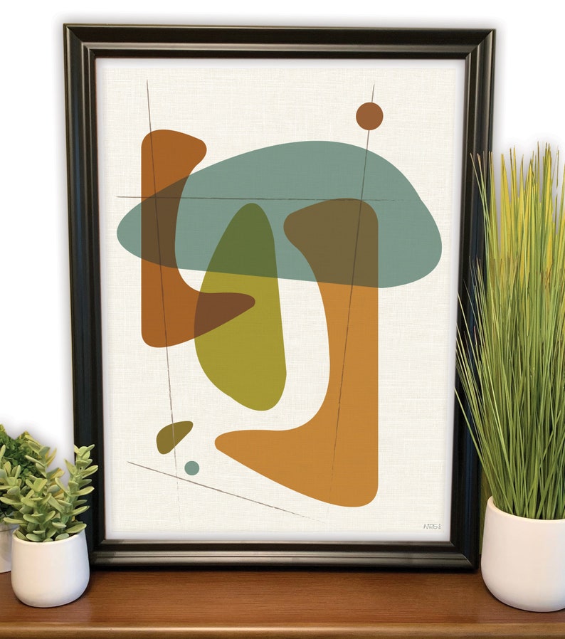 Mid Century Modern Style Art Prints 24x18 Modern Etsy