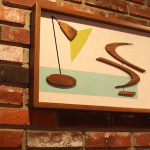 Mid Century Modern Wall Art Witco Inspired The Bradley 50x17 Modern Retrograde image 3