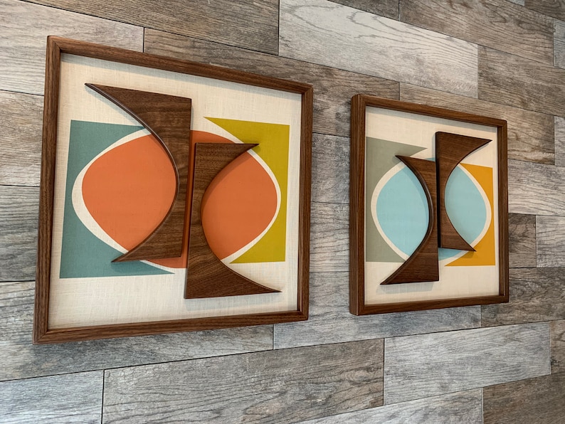 Mid Century Modern Wood Wall Art Witco Inspired Atomic Etsy