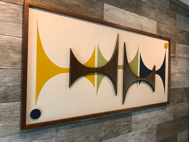 Mid Century Modern Wood Wall Art Witco Inspired Madmen Etsy