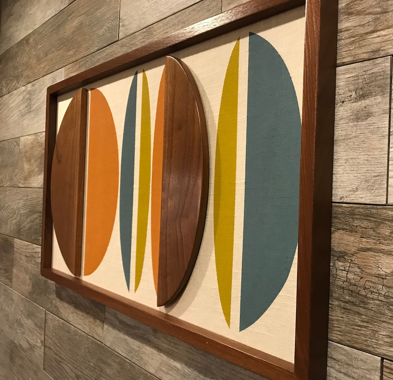 Mid Century Modern Wood Wall Art Witco Inspired Madmen Etsy