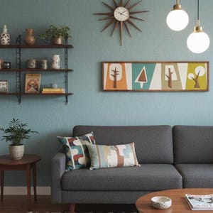 Arte mural moderno de mediados de siglo / Inspirado en Witco - The Arbor 50x14" / Modern Retrograde