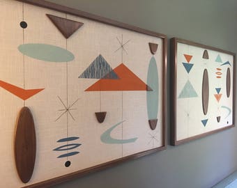 Mid Century Modern Wall Art | Witco Inspired - The Zephyr 35x24" (Set of 2) Modern Retrograde