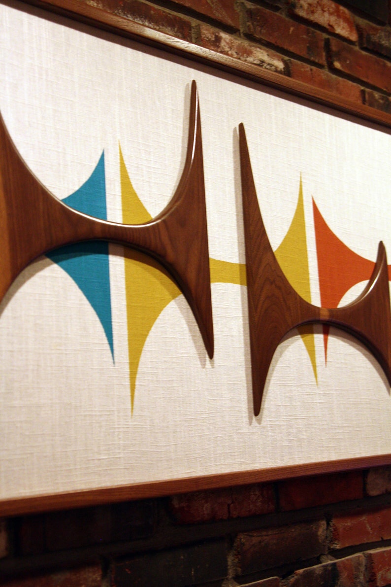 Mid Century Modern Wood Wall Art Witco Inspired Madmen Etsy