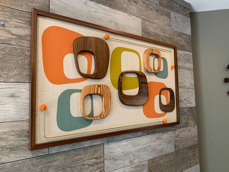 Mid Century Modern Wood Wall Art Witco Inspired Madmen Etsy