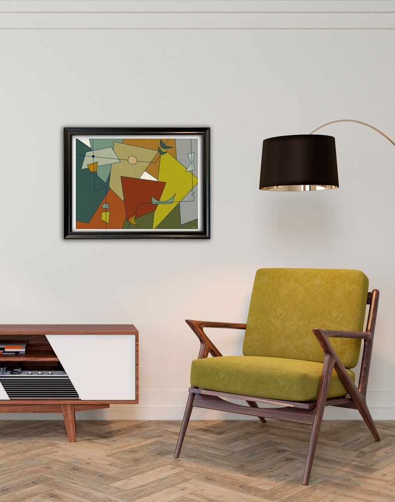 Mid Century Modern Style Art Prints 24x18 Modern Etsy