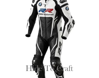 BMW Motorbike Suit Men: Biker Custom Cowhide Leather Motorcycle Racing Men's Suit
