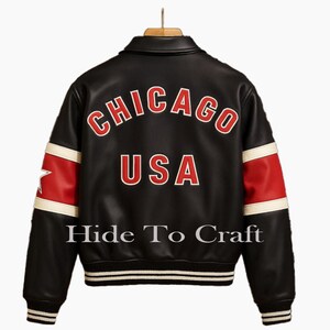 Avirex-inspirerad läderjacka: Vintage streetwear-bomberstil bild 5