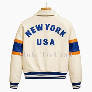 Avirex-inspirerad läderjacka: Vintage streetwear-bomberstil bild 2