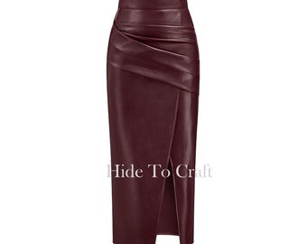 Women Leather Skirt Lambskin - maxi skirt Fashion Outfit