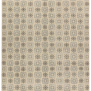 Alfombra anudada a mano en color crema y gris, estilo contemporáneo Oushak, con estampado Mendelion, disponible en tamaños de 8x10, 9x12 y 10x14 pies. Ideal para sala de estar, comedor y dormitorio.