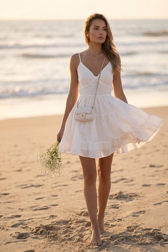 linen a line mini dress Mare Mare Square-Neck Linen A-Line Mini Dress
