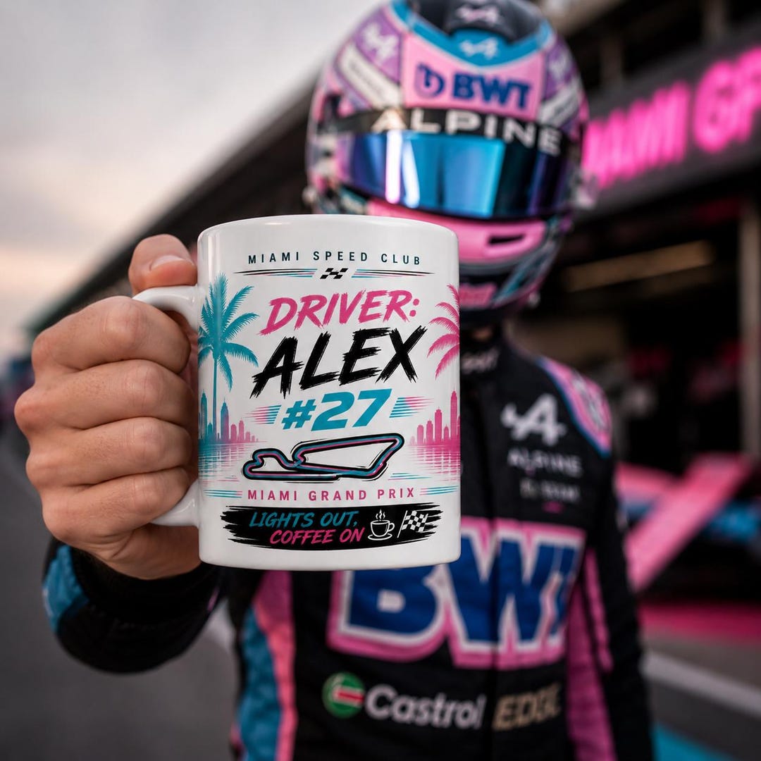 Miami Vice Racing Logo Custom Miami Grand Prix Mug, Personalized Formula 1 Miami Speed Club ...