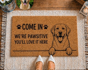 Custom Dog Doormat from Photo, Personalized Welcome Rug, Funny Dog Lover Handmade Gift, Pawsitive Home Decor, Coir Outdoor Mat, Dog Themed