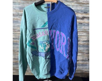 Wild Fable Tröja Mellanblå Grön Excellent Split Niagara New York Graphic