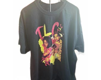 Camiseta vintage Y2K TLC con estampado gráfico para hombre, talla 3XL