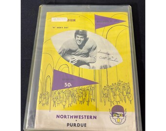 Northwestern vs Purdue Football Program 1956 HTF Otto Graham Dyche Stadium Rare